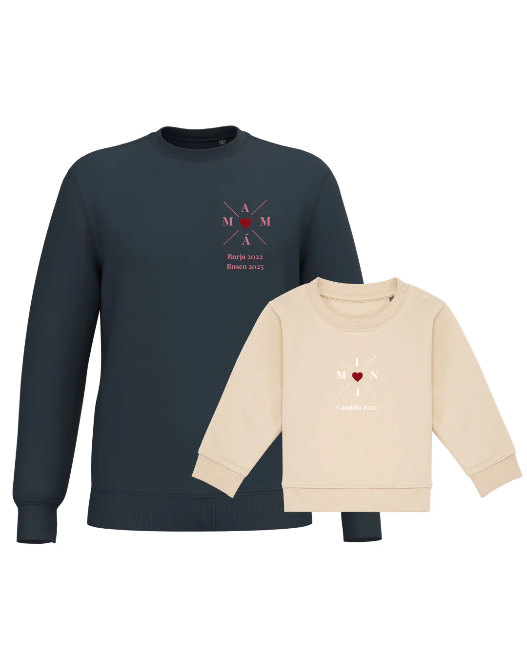 Pack Bebé y Mamá Sudaderas personalizadas Cross Mom (corazón) - Image 27
