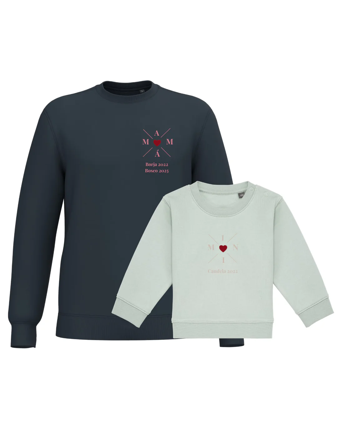 Pack Bebé y Mamá Sudaderas personalizadas Cross Mom (corazón) - Image 28
