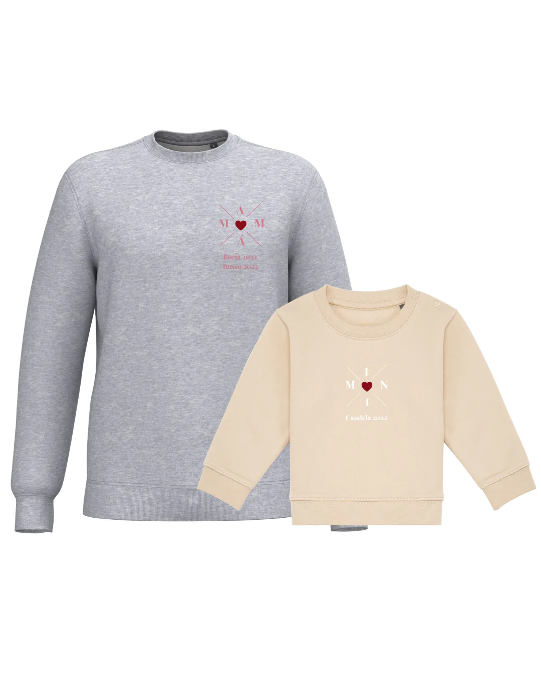 Pack Bebé y Mamá Sudaderas personalizadas Cross Mom (corazón) - Image 32