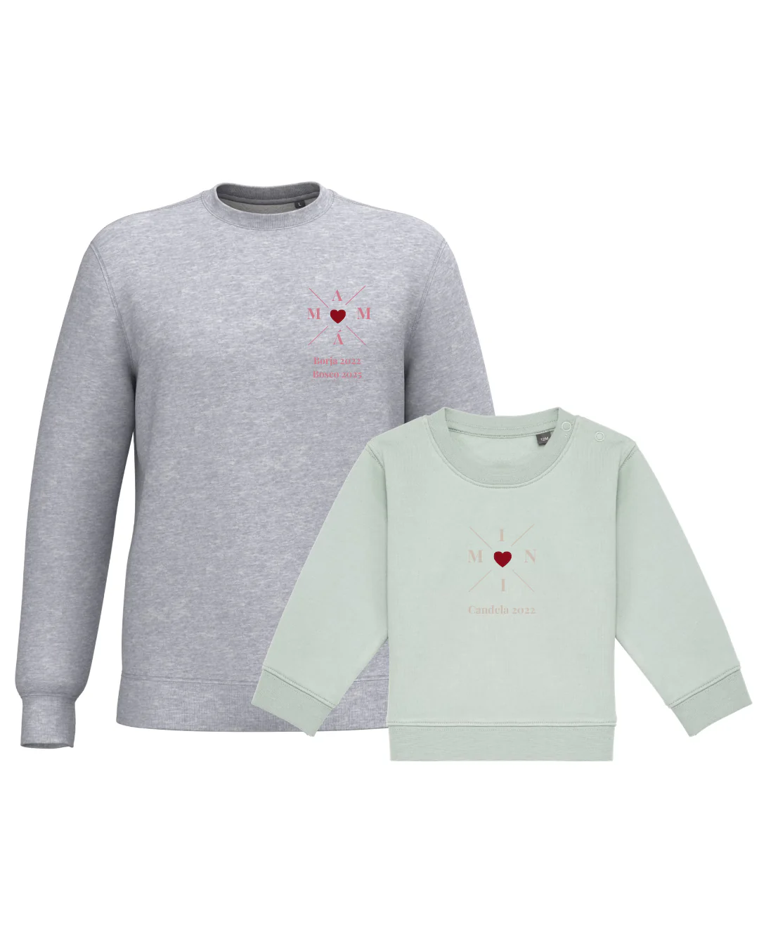 Pack Bebé y Mamá Sudaderas personalizadas Cross Mom (corazón) - Image 33