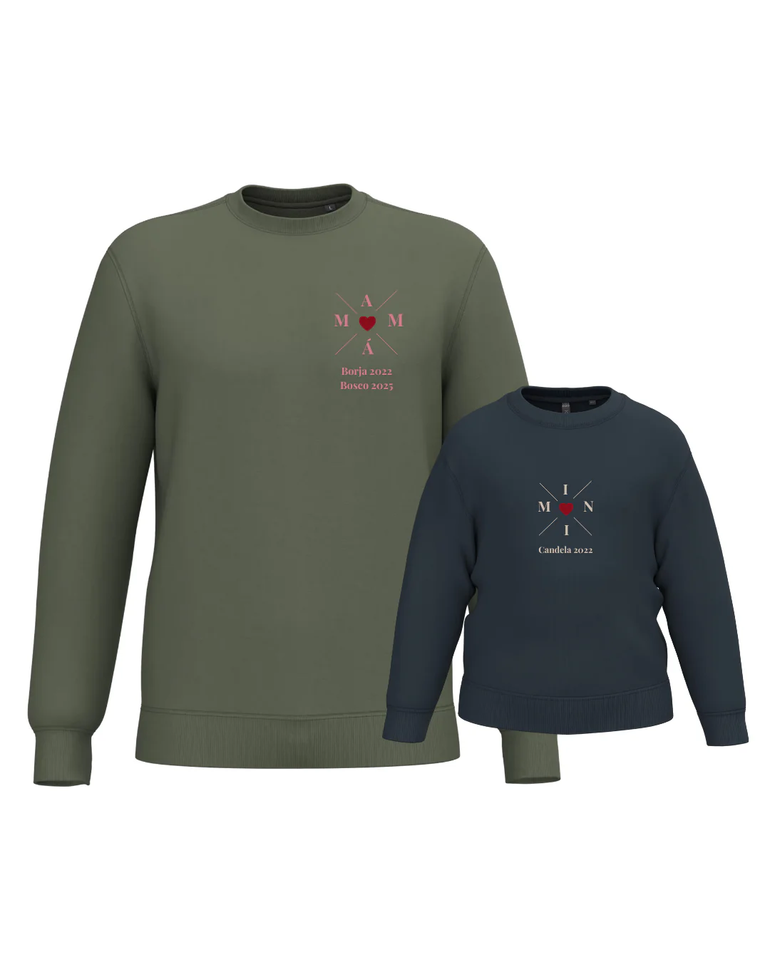 Pack Bebé y Mamá Sudaderas personalizadas Cross Mom (corazón) - Image 36