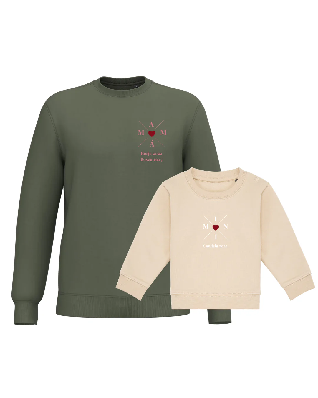 Pack Bebé y Mamá Sudaderas personalizadas Cross Mom (corazón) - Image 37