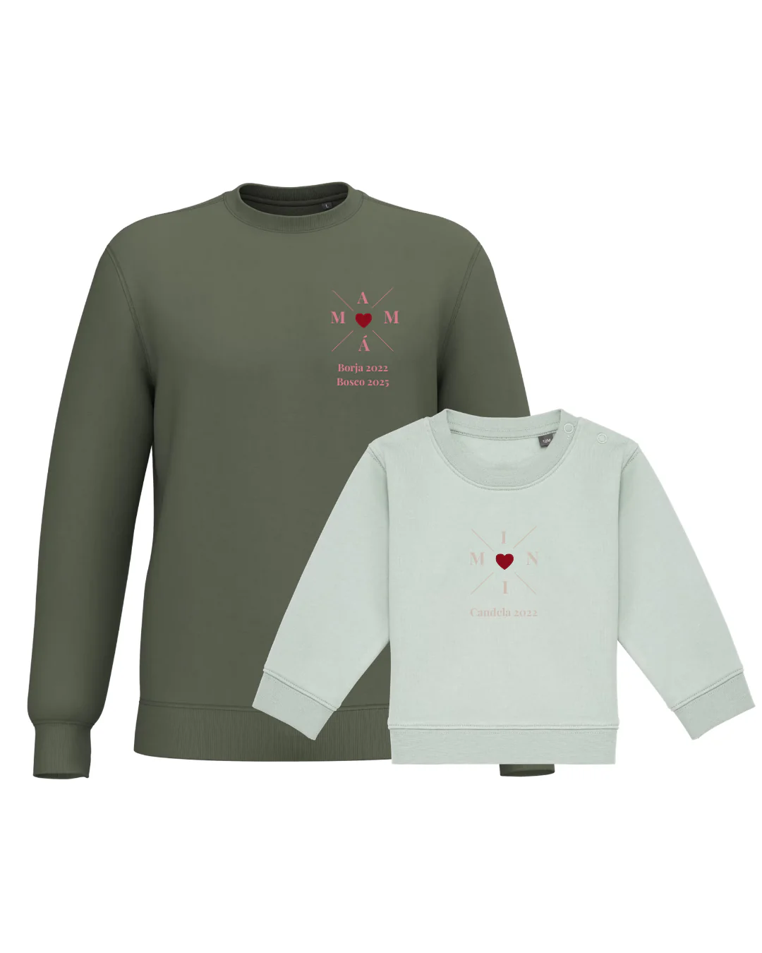 Pack Bebé y Mamá Sudaderas personalizadas Cross Mom (corazón) - Image 38