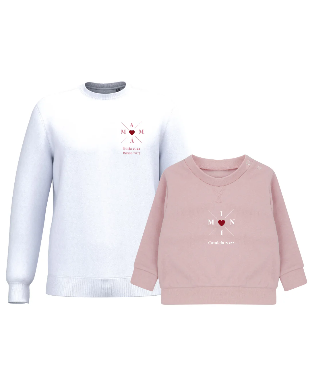 Pack Bebé y Mamá Sudaderas personalizadas Cross Mom (corazón) - Image 39