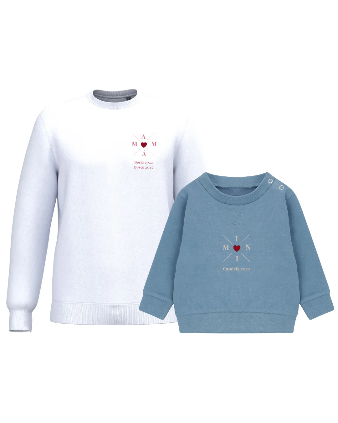 Pack Bebé y Mamá Sudaderas personalizadas Cross Mom (corazón) - Image 40
