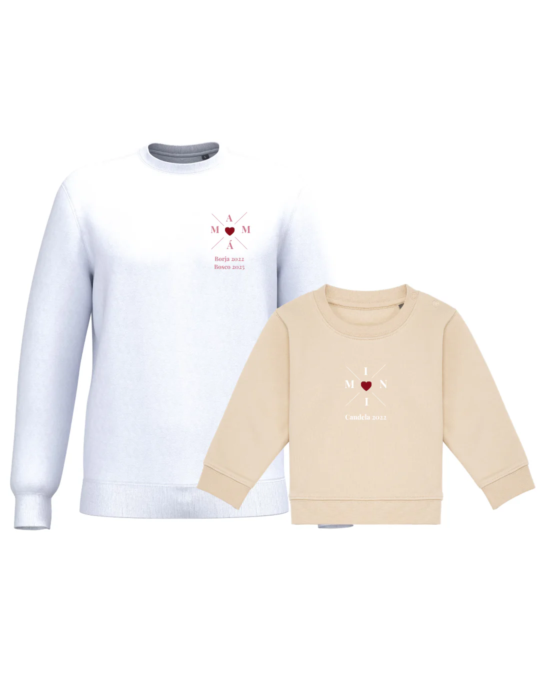 Pack Bebé y Mamá Sudaderas personalizadas Cross Mom (corazón) - Image 42
