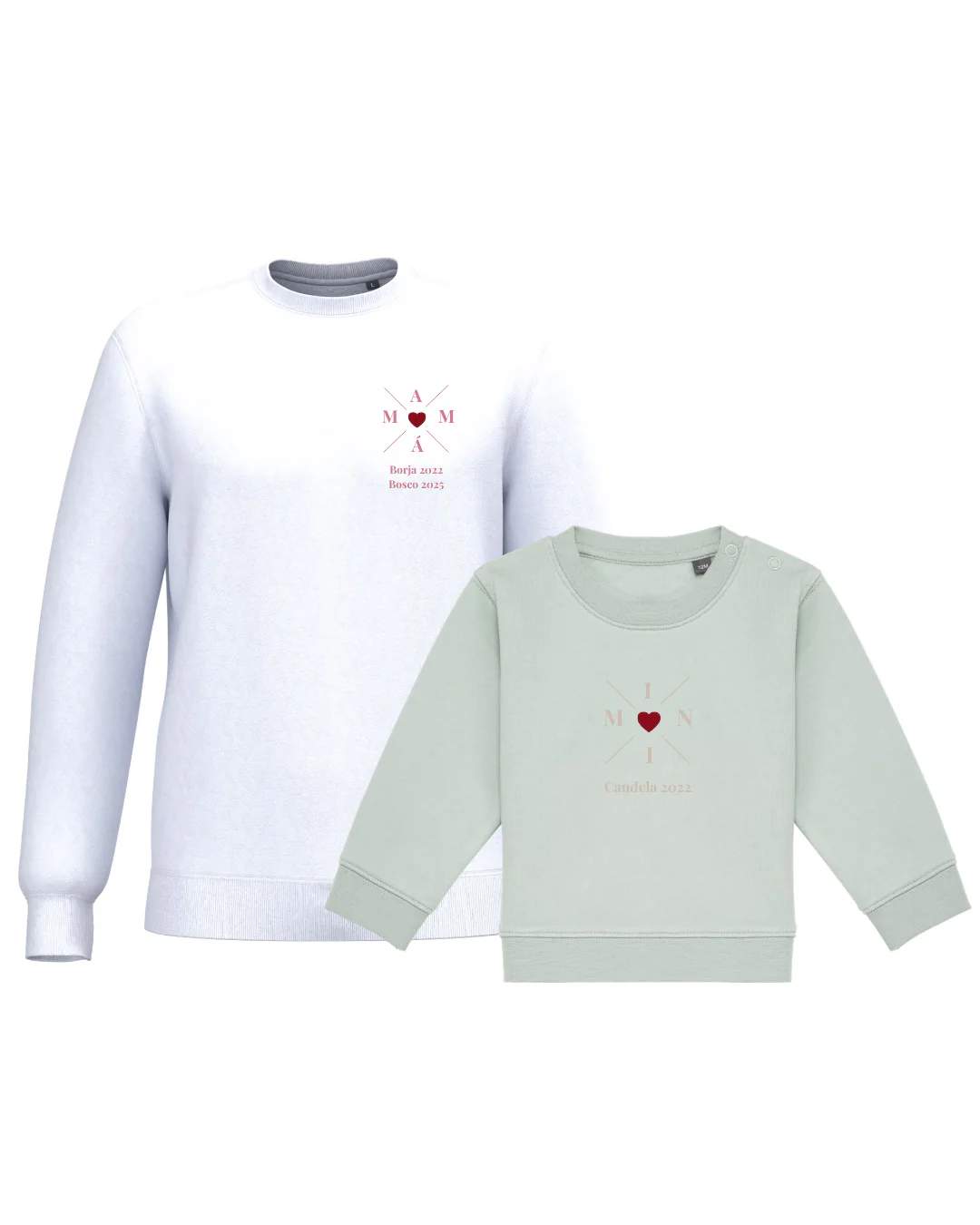 Pack Bebé y Mamá Sudaderas personalizadas Cross Mom (corazón) - Image 43