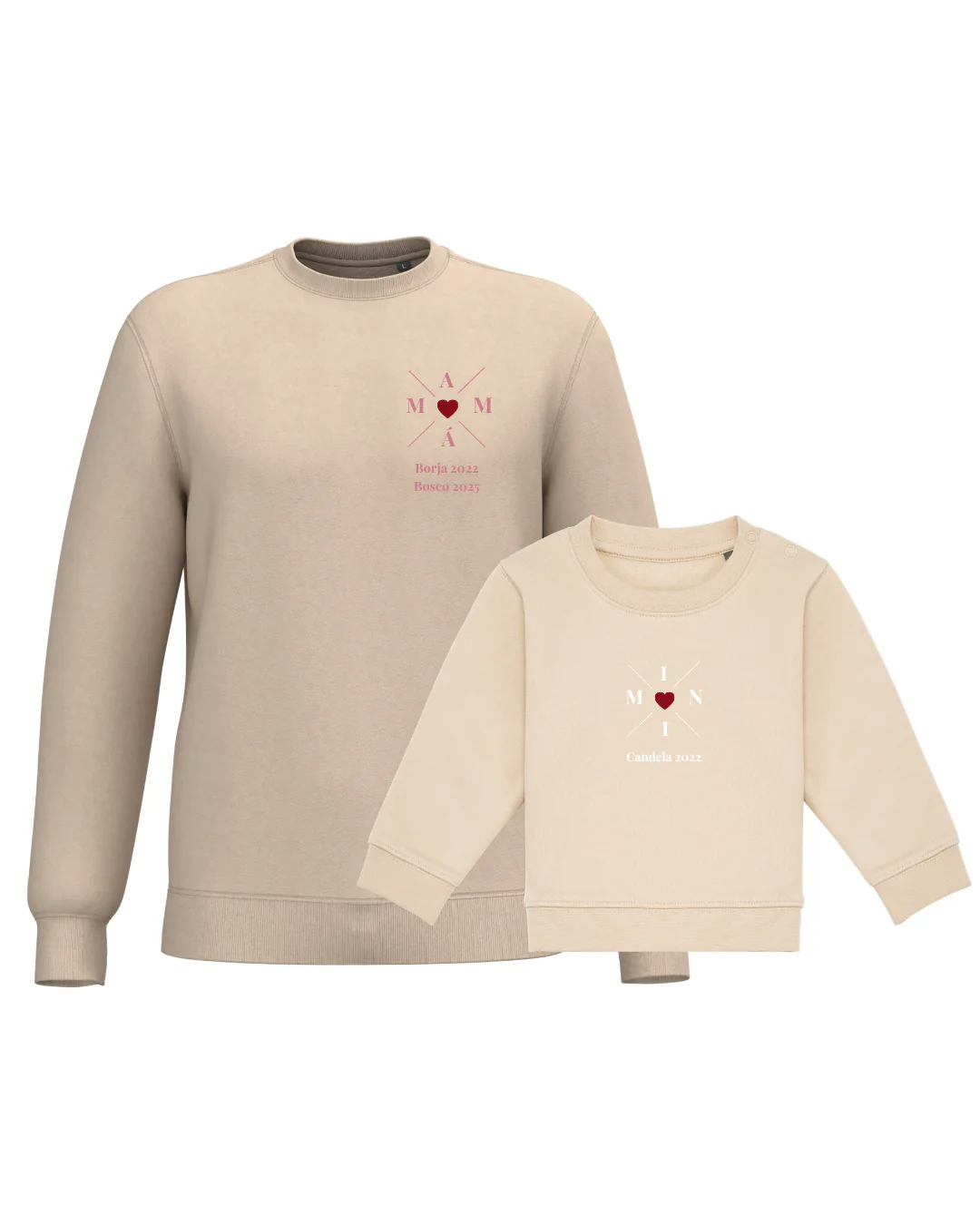 Pack Bebé y Mamá Sudaderas personalizadas Cross Mom (corazón) - Image 47