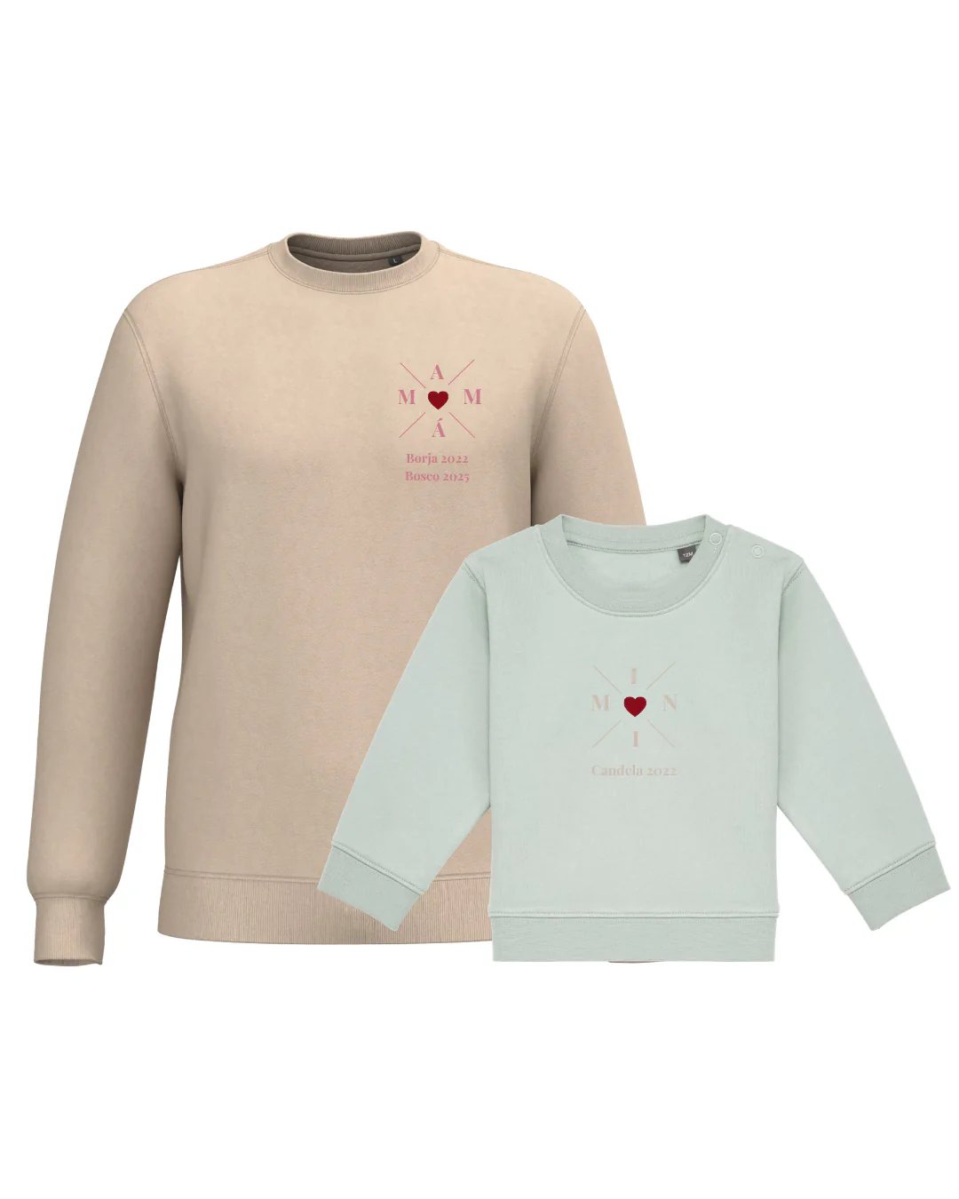 Pack Bebé y Mamá Sudaderas personalizadas Cross Mom (corazón) - Image 48