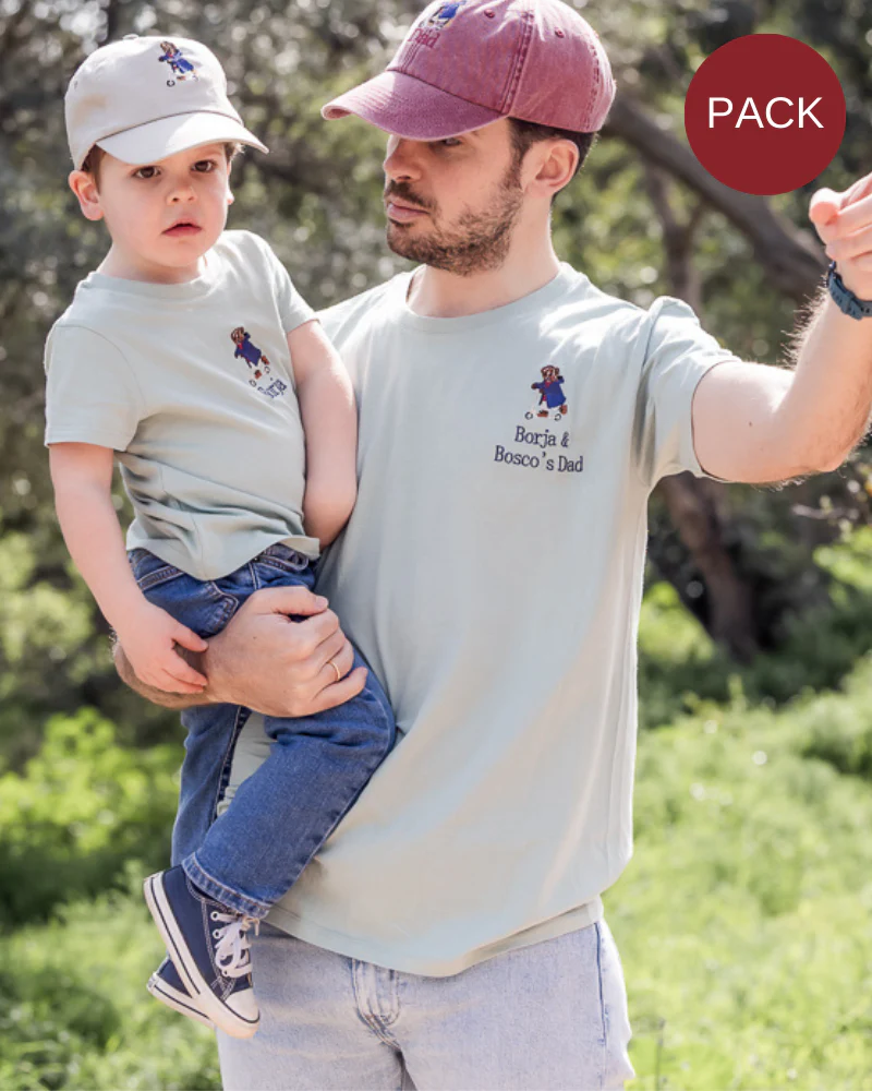 Pack camisetas personalizadas Oso en patinete adulto y niño