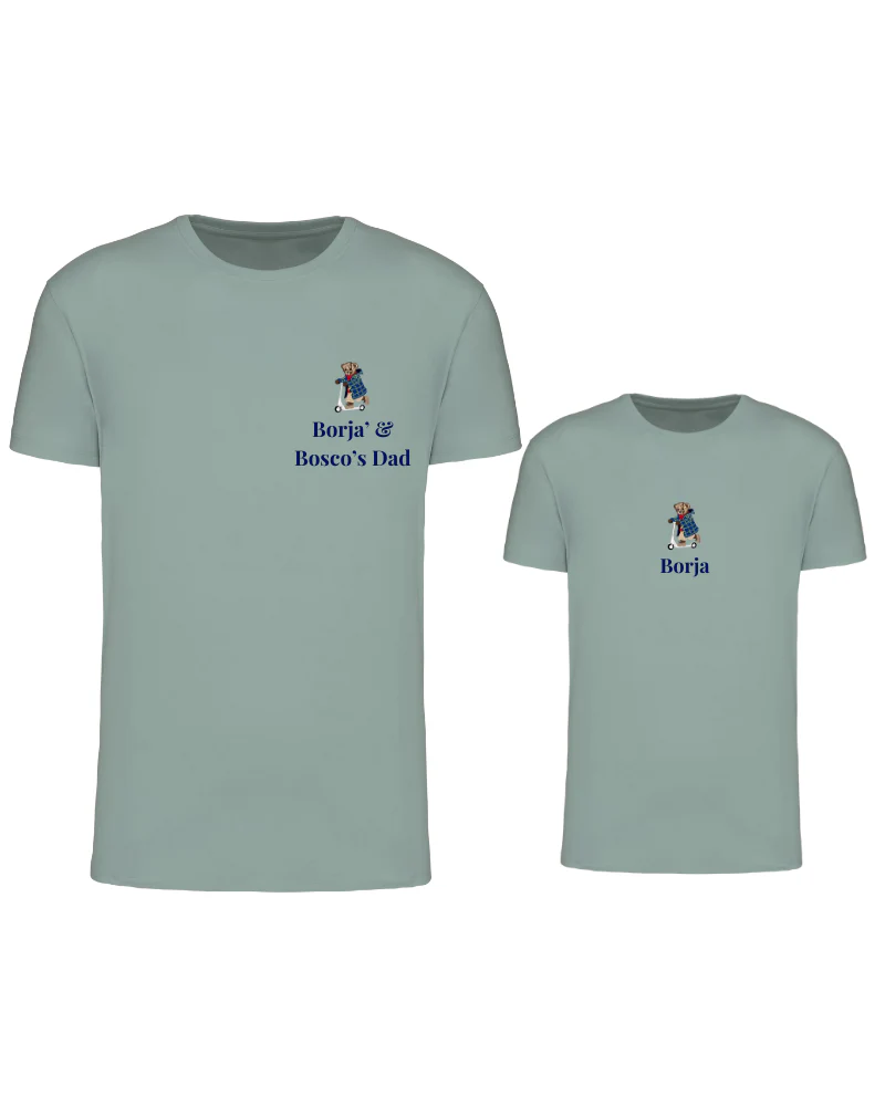 Pack camisetas personalizadas Oso en patinete adulto y niño - Image 4