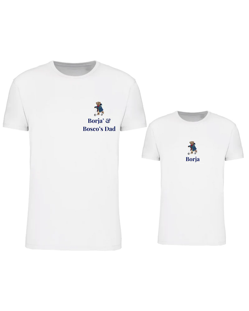 Pack camisetas personalizadas Oso en patinete adulto y niño - Image 6