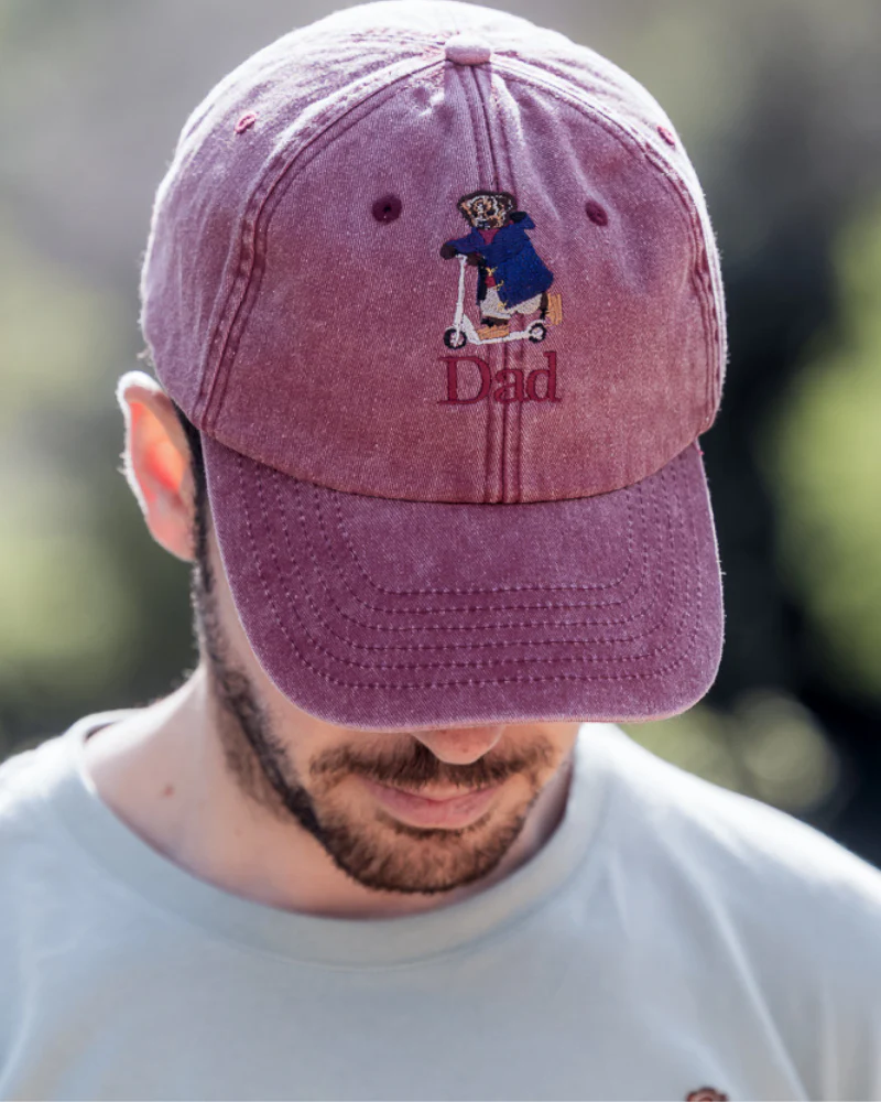 Pack Gorra personalizada adulto y niño dibujo Oso en patinete - Image 4