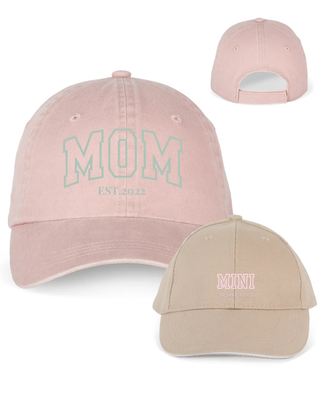 Pack gorras personalizadas MOM y MINI letras gruesas - Image 10