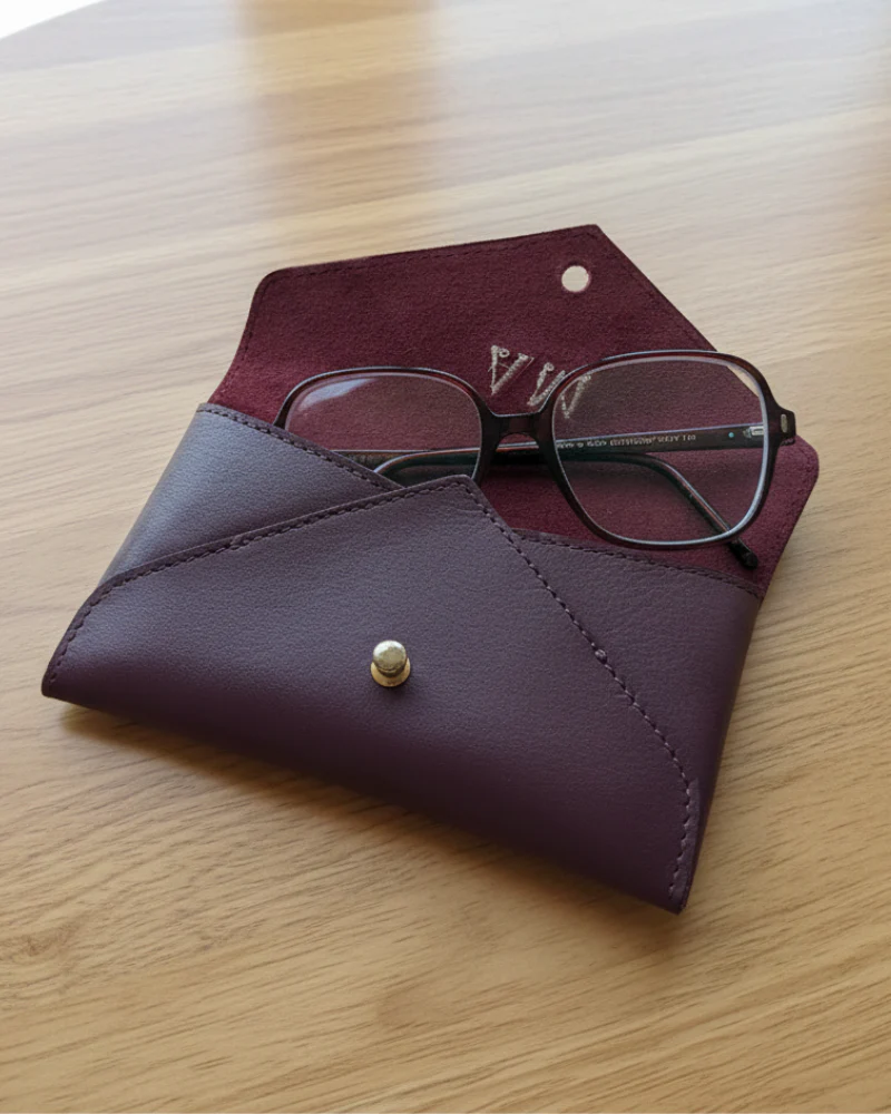 Pack Joyero de piel granate + Funda de gafas piel granate - Image 7