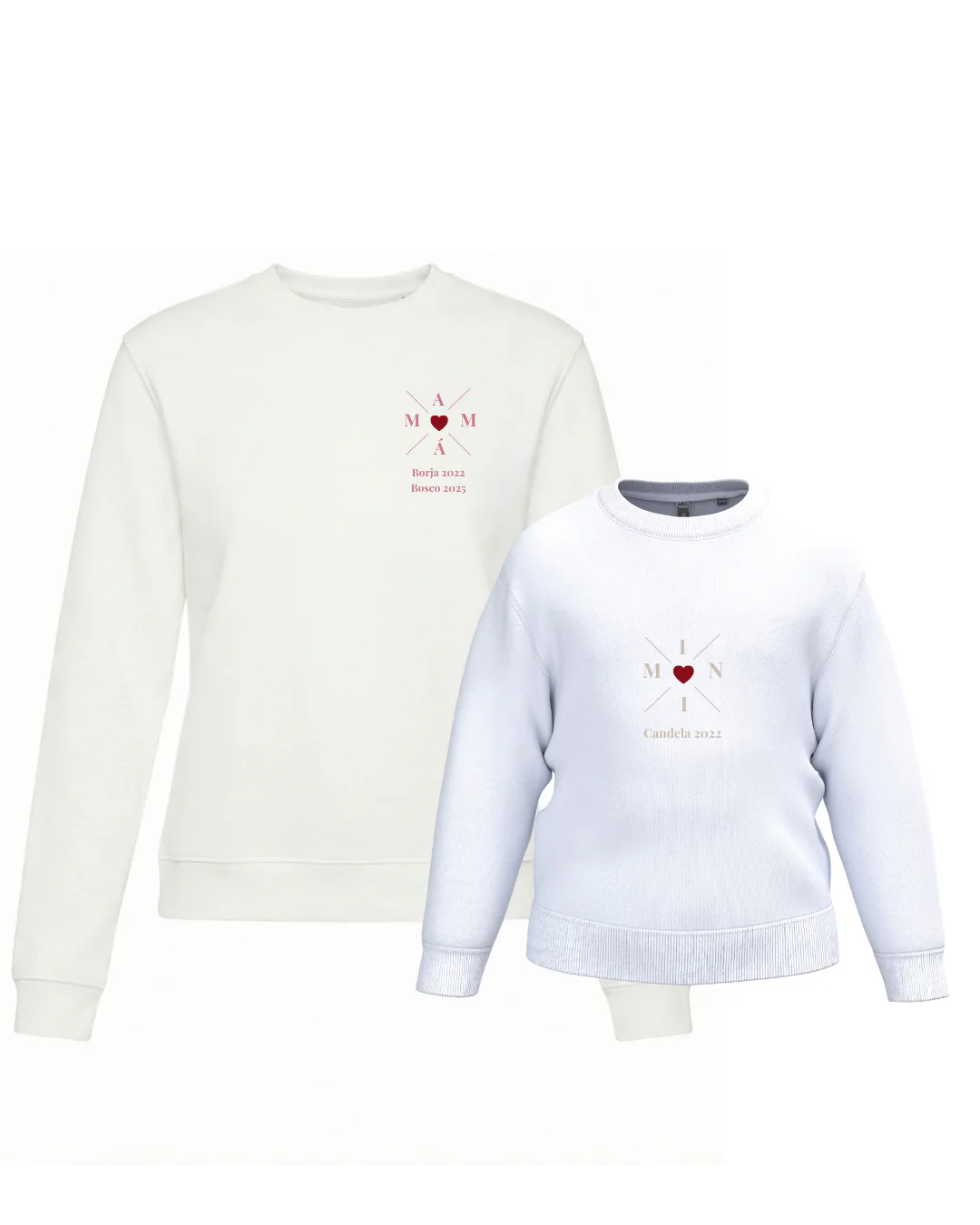 Pack Niña y Mamá Sudaderas personalizadas Cross Mom (corazón) - Image 11