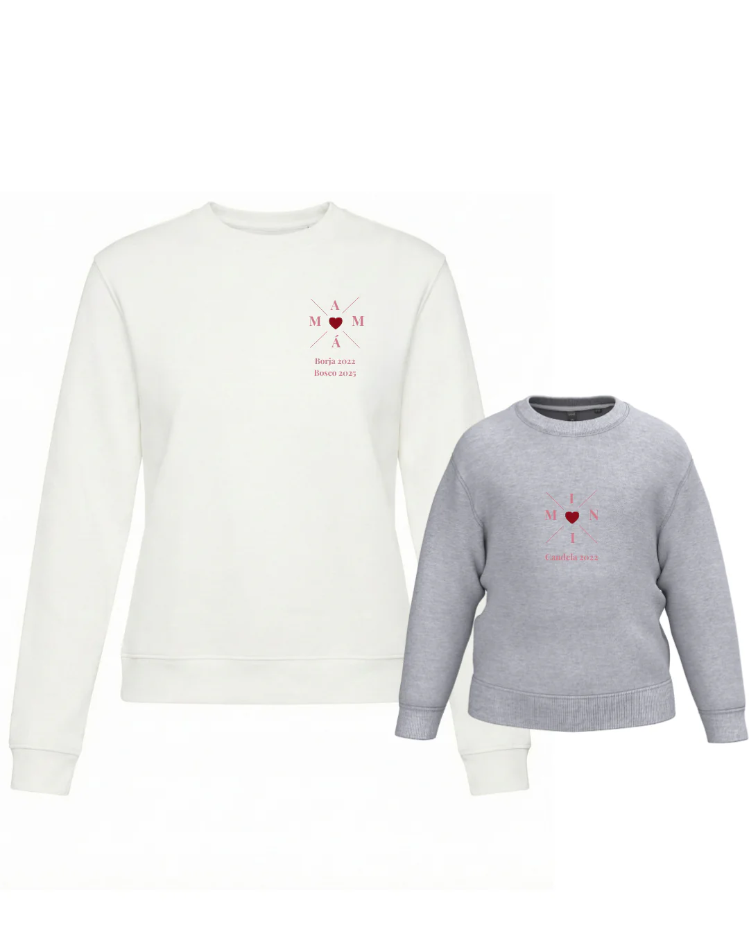 Pack Niña y Mamá Sudaderas personalizadas Cross Mom (corazón) - Image 12