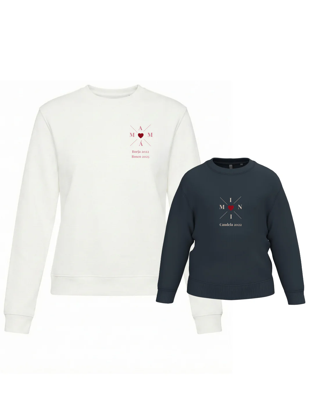 Pack Niña y Mamá Sudaderas personalizadas Cross Mom (corazón) - Image 13