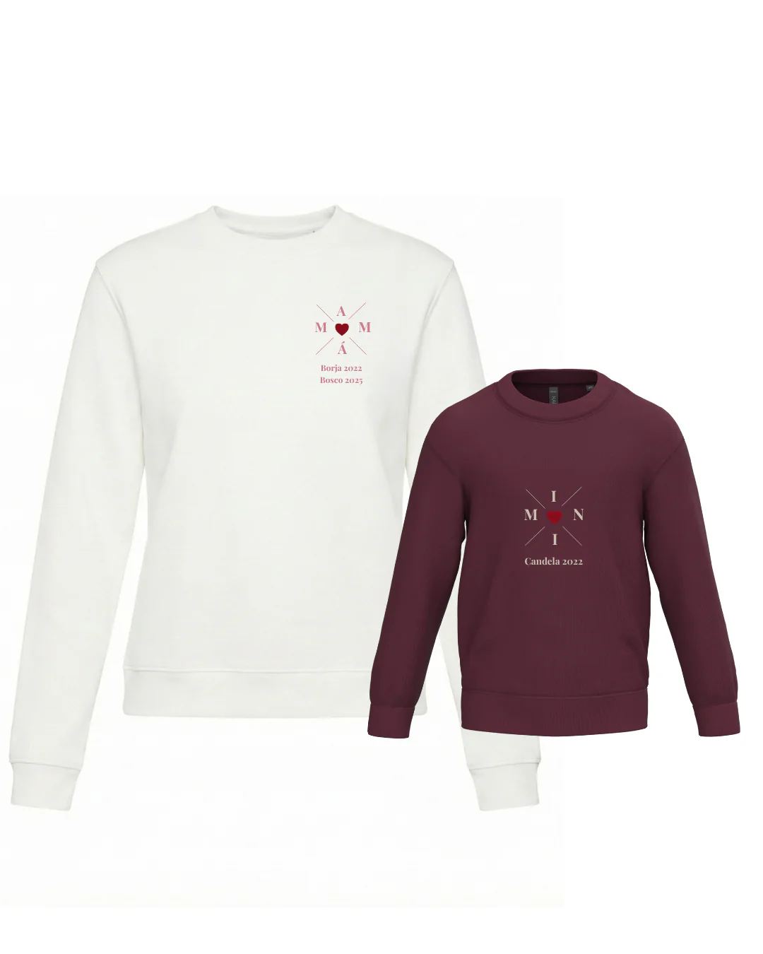 Pack Niña y Mamá Sudaderas personalizadas Cross Mom (corazón) - Image 14