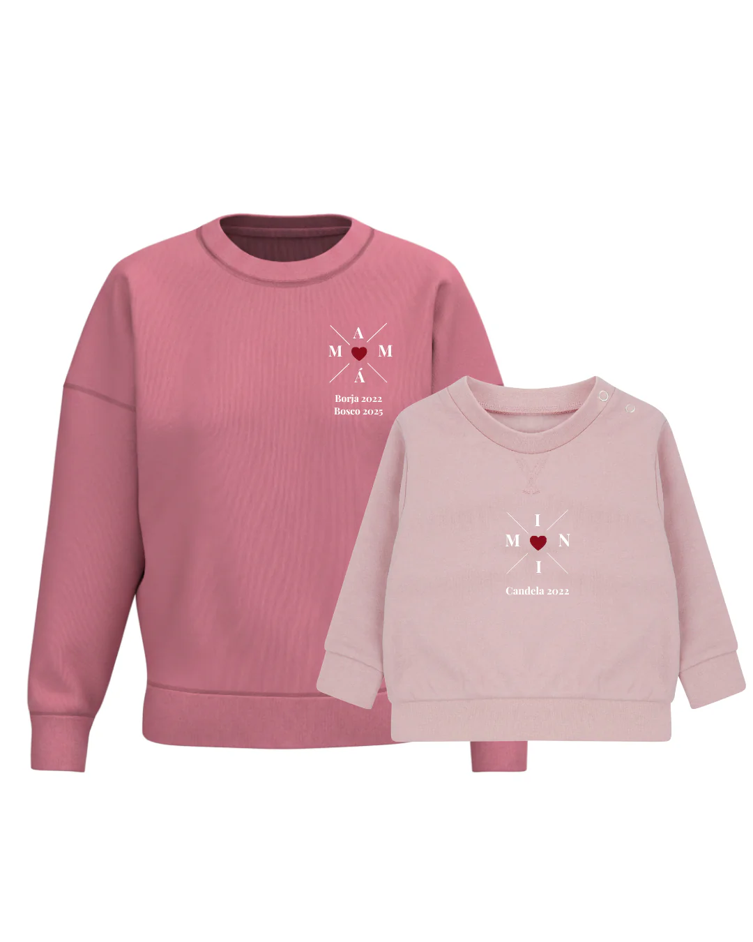 Pack Niña y Mamá Sudaderas personalizadas Cross Mom (corazón) - Image 16
