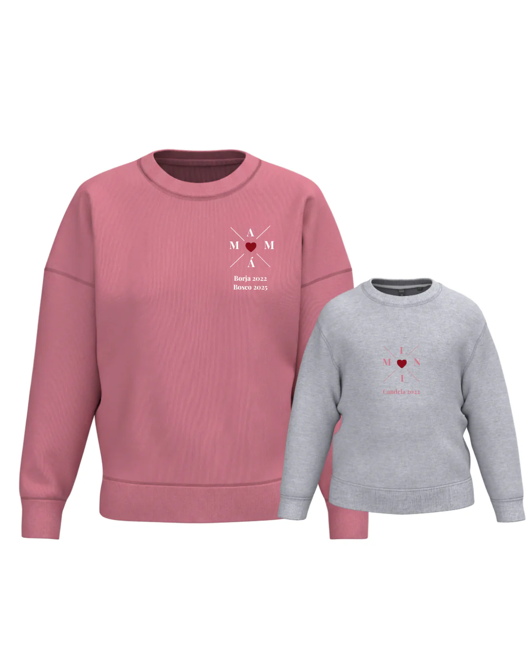 Pack Niña y Mamá Sudaderas personalizadas Cross Mom (corazón) - Image 19