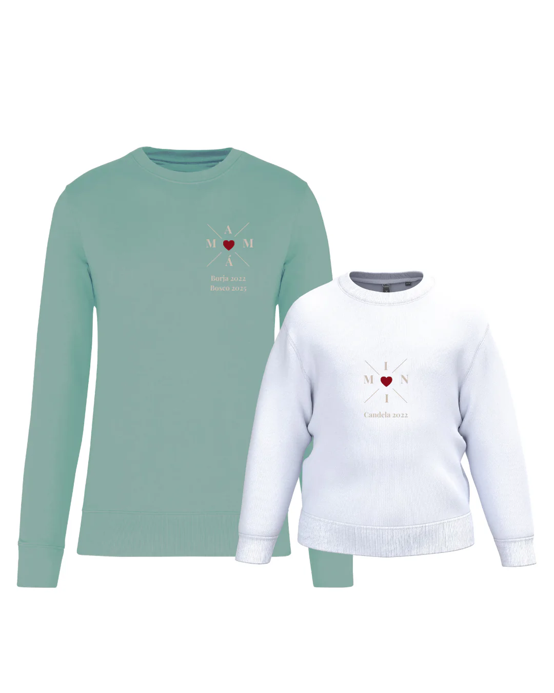 Pack Niña y Mamá Sudaderas personalizadas Cross Mom (corazón) - Image 23