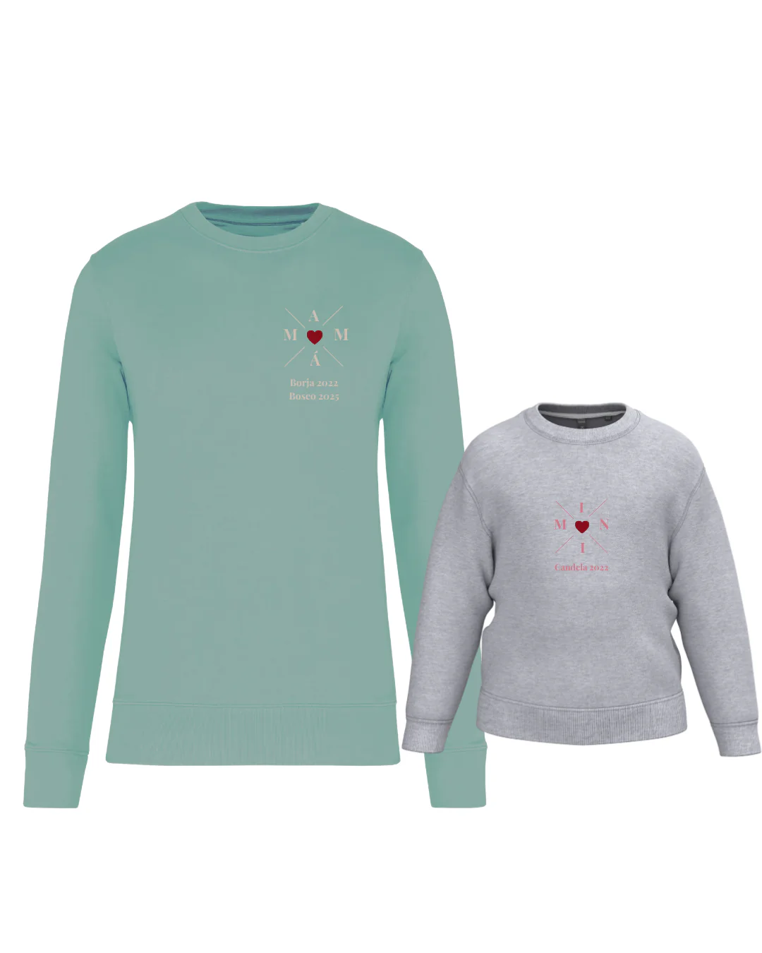 Pack Niña y Mamá Sudaderas personalizadas Cross Mom (corazón) - Image 24