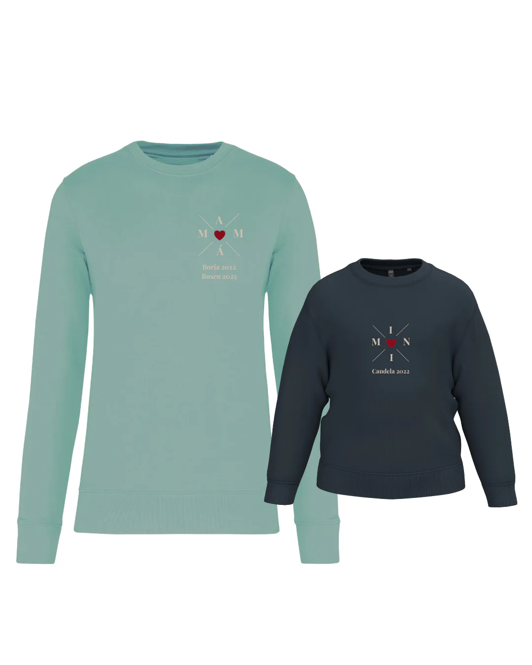 Pack Niña y Mamá Sudaderas personalizadas Cross Mom (corazón) - Image 26