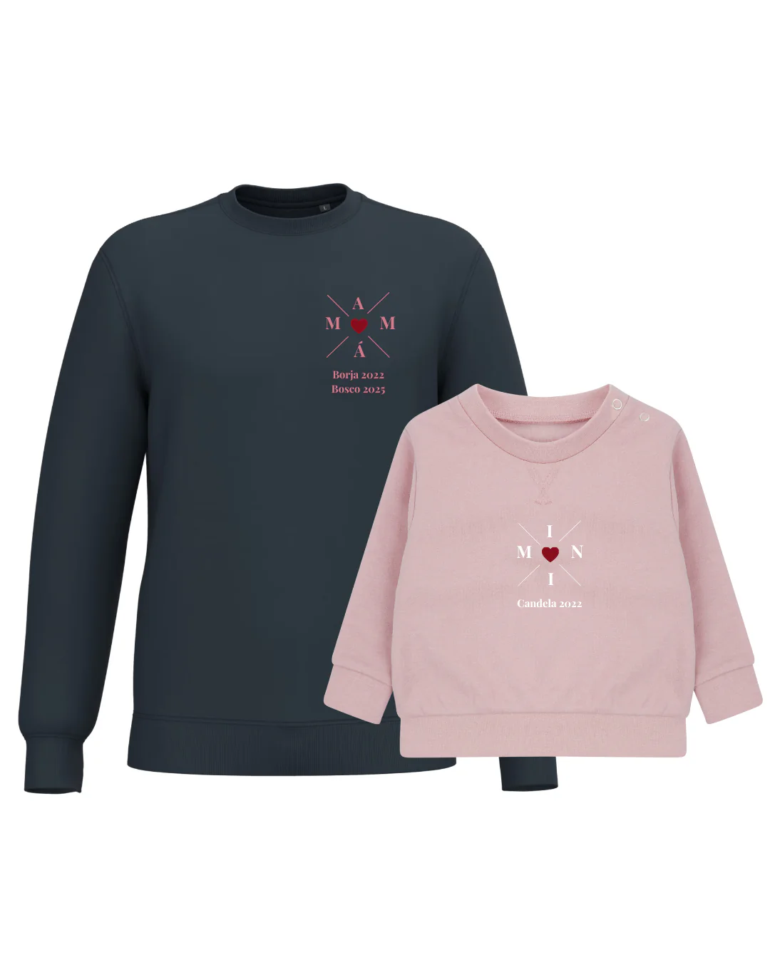 Pack Niña y Mamá Sudaderas personalizadas Cross Mom (corazón) - Image 28