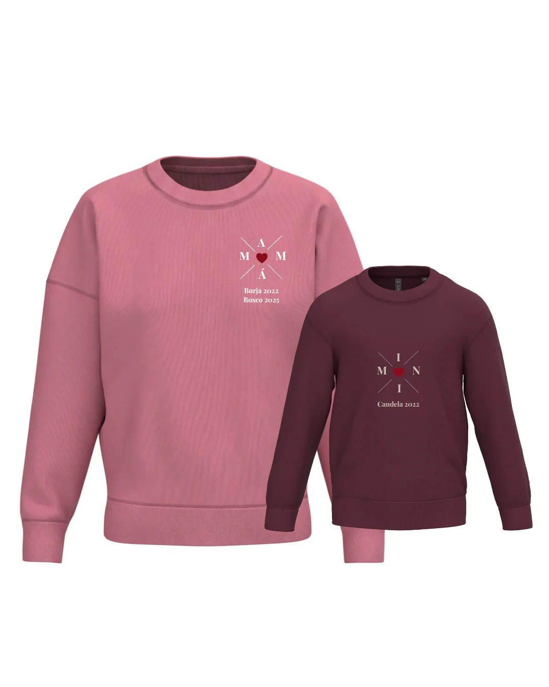 Pack Niña y Mamá Sudaderas personalizadas Cross Mom (corazón) - Image 31