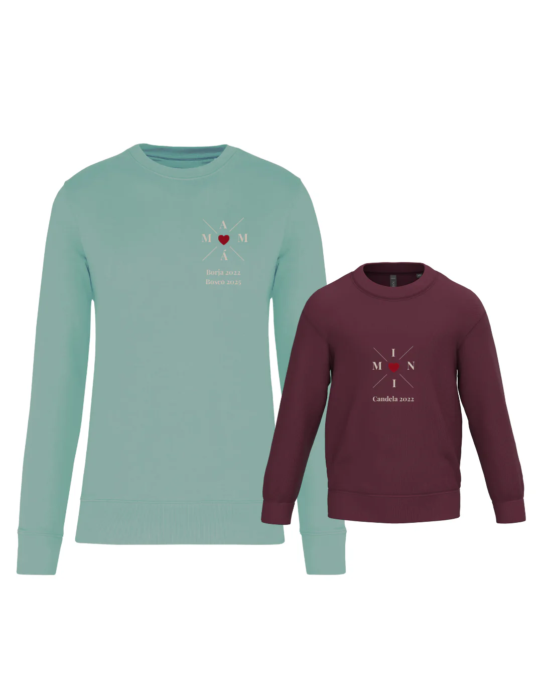 Pack Niña y Mamá Sudaderas personalizadas Cross Mom (corazón) - Image 32