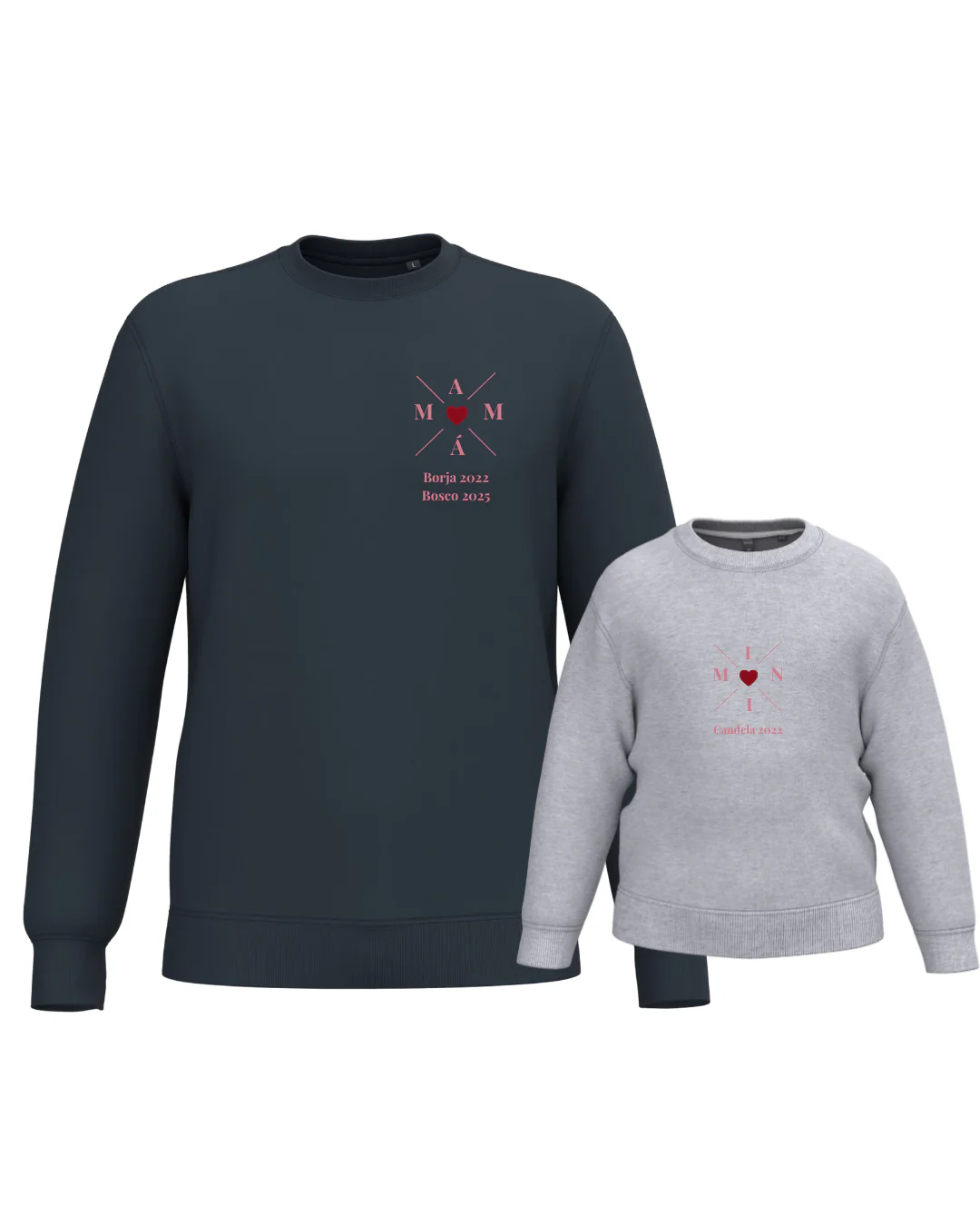 Pack Niña y Mamá Sudaderas personalizadas Cross Mom (corazón) - Image 34