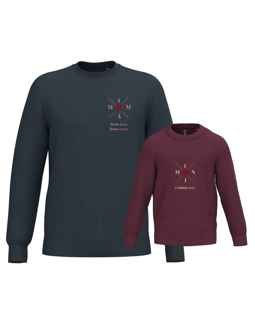 Pack Niña y Mamá Sudaderas personalizadas Cross Mom (corazón) - Image 35