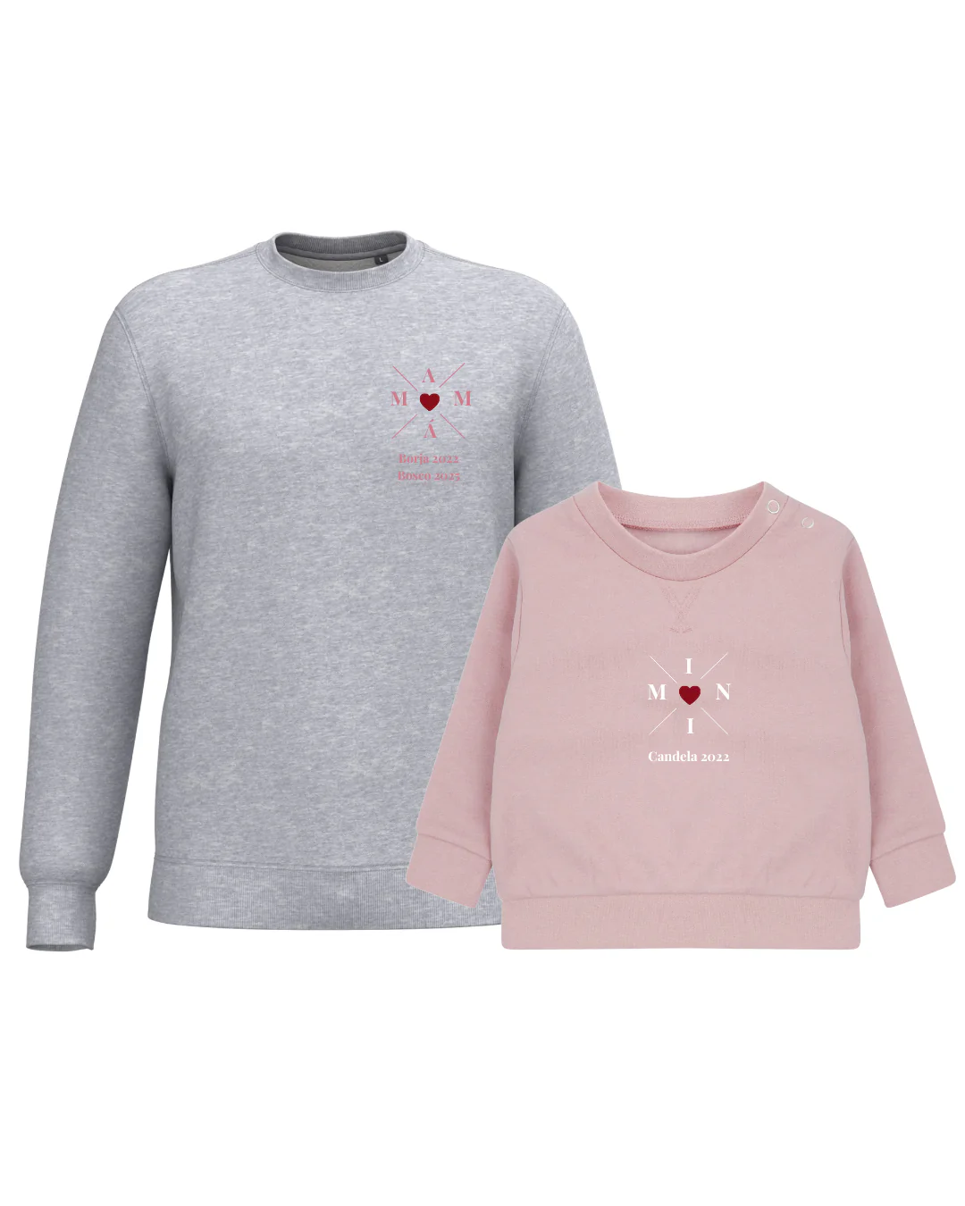 Pack Niña y Mamá Sudaderas personalizadas Cross Mom (corazón) - Image 36