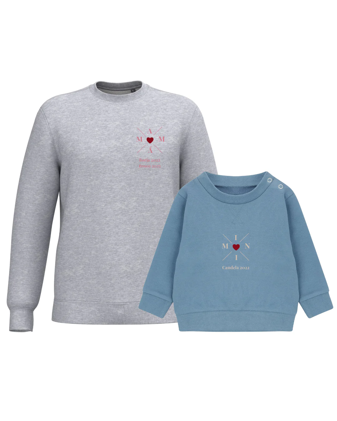 Pack Niña y Mamá Sudaderas personalizadas Cross Mom (corazón) - Image 37