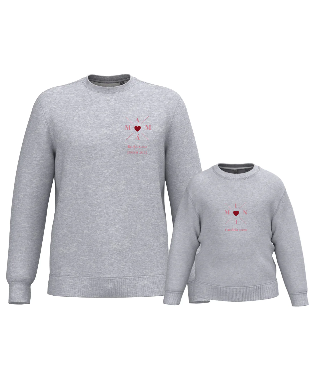 Pack Niña y Mamá Sudaderas personalizadas Cross Mom (corazón) - Image 39