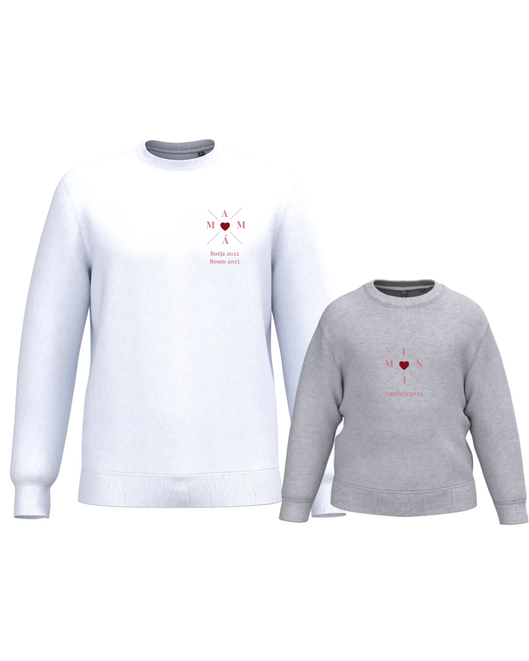 Pack Niña y Mamá Sudaderas personalizadas Cross Mom (corazón) - Image 45
