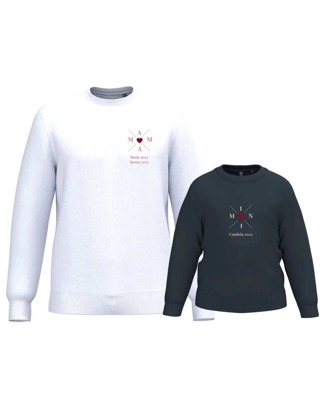 Pack Niña y Mamá Sudaderas personalizadas Cross Mom (corazón) - Image 46