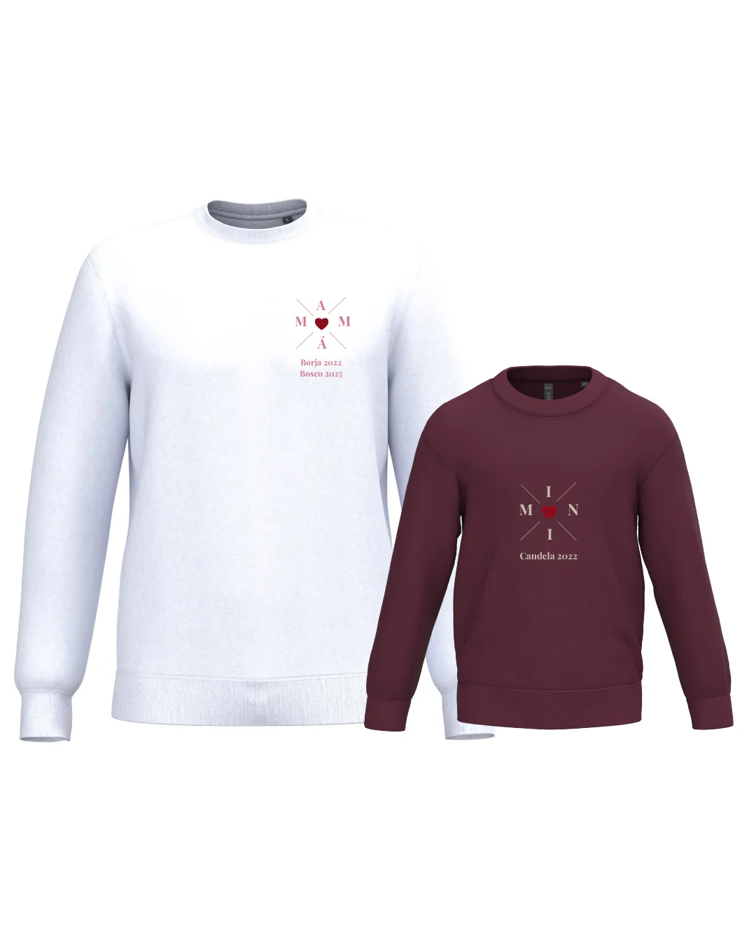 Pack Niña y Mamá Sudaderas personalizadas Cross Mom (corazón) - Image 47