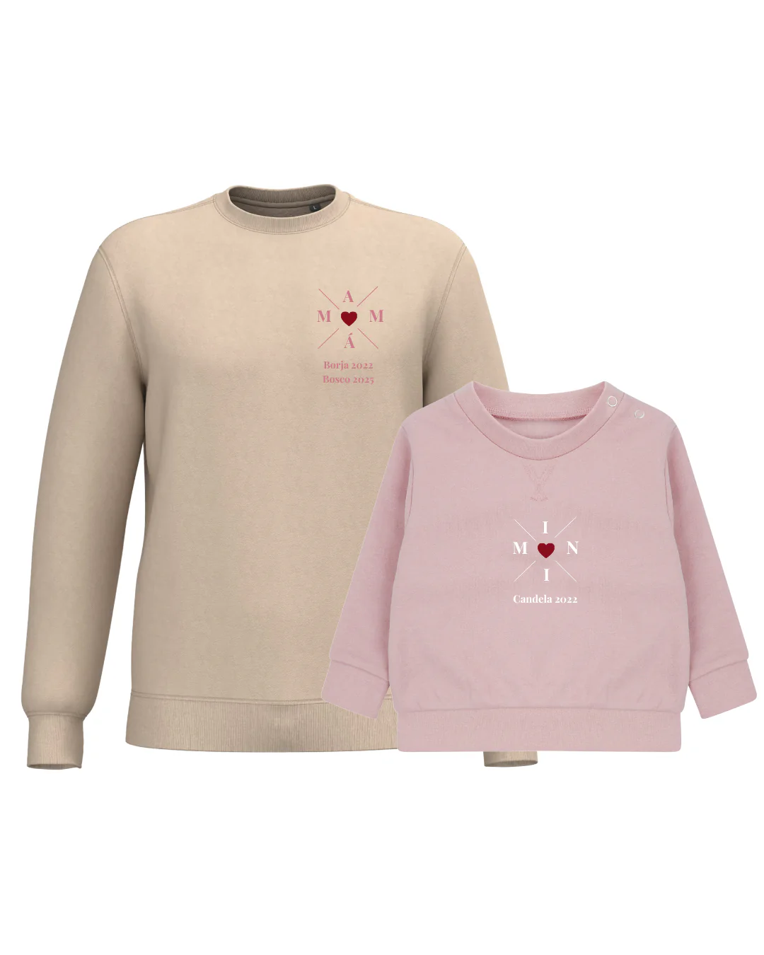Pack Niña y Mamá Sudaderas personalizadas Cross Mom (corazón) - Image 48