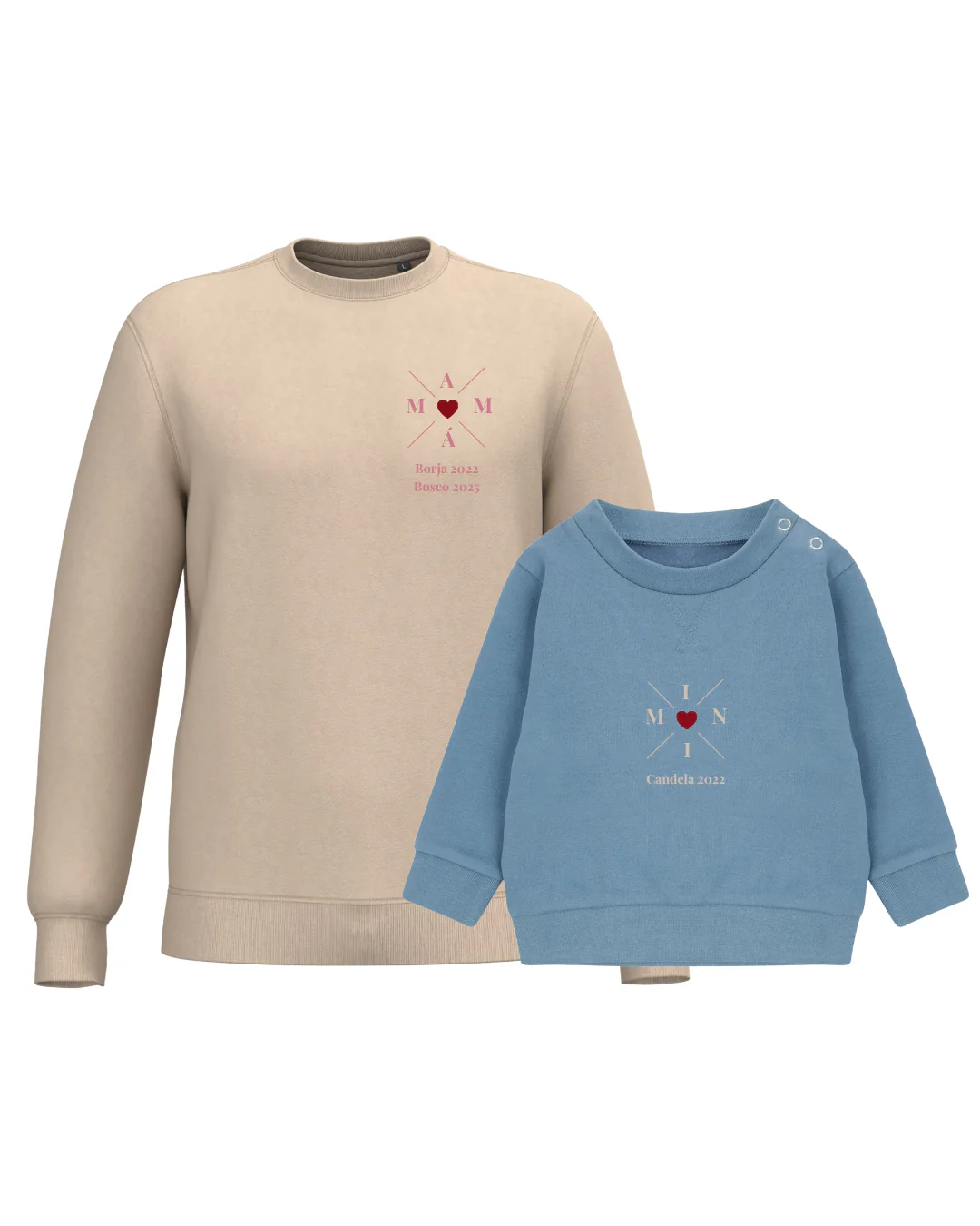 Pack Niña y Mamá Sudaderas personalizadas Cross Mom (corazón) - Image 49