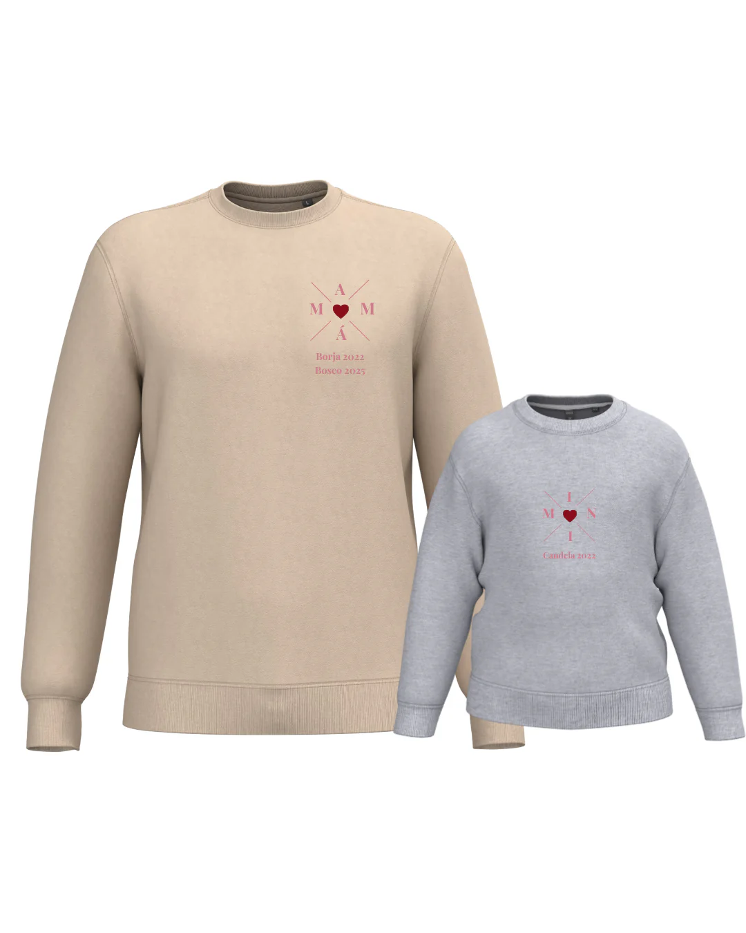 Pack Niña y Mamá Sudaderas personalizadas Cross Mom (corazón) - Image 51