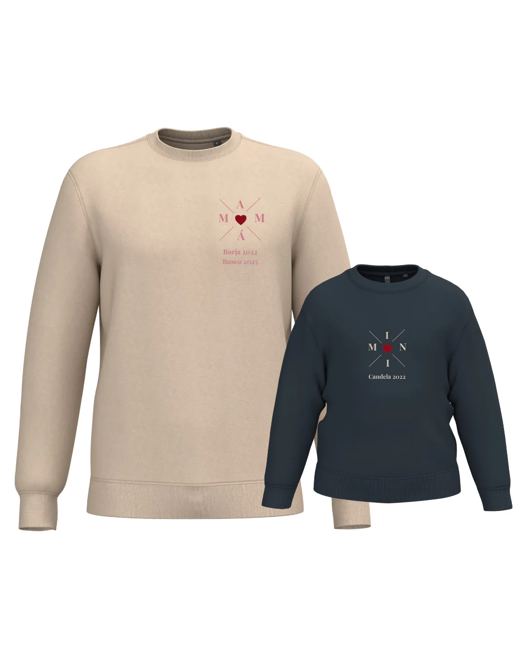 Pack Niña y Mamá Sudaderas personalizadas Cross Mom (corazón) - Image 52