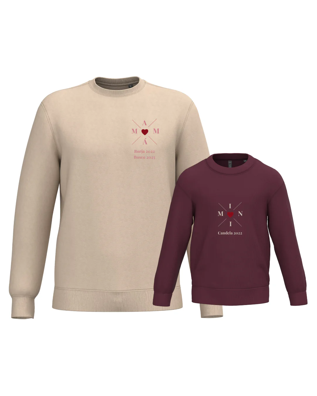 Pack Niña y Mamá Sudaderas personalizadas Cross Mom (corazón) - Image 53