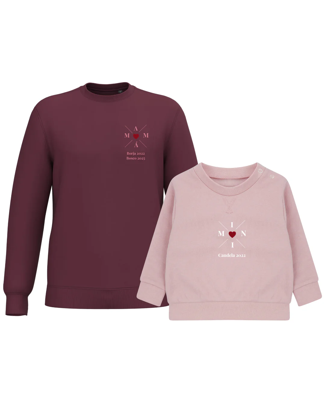 Pack Niña y Mamá Sudaderas personalizadas Cross Mom (corazón) - Image 54