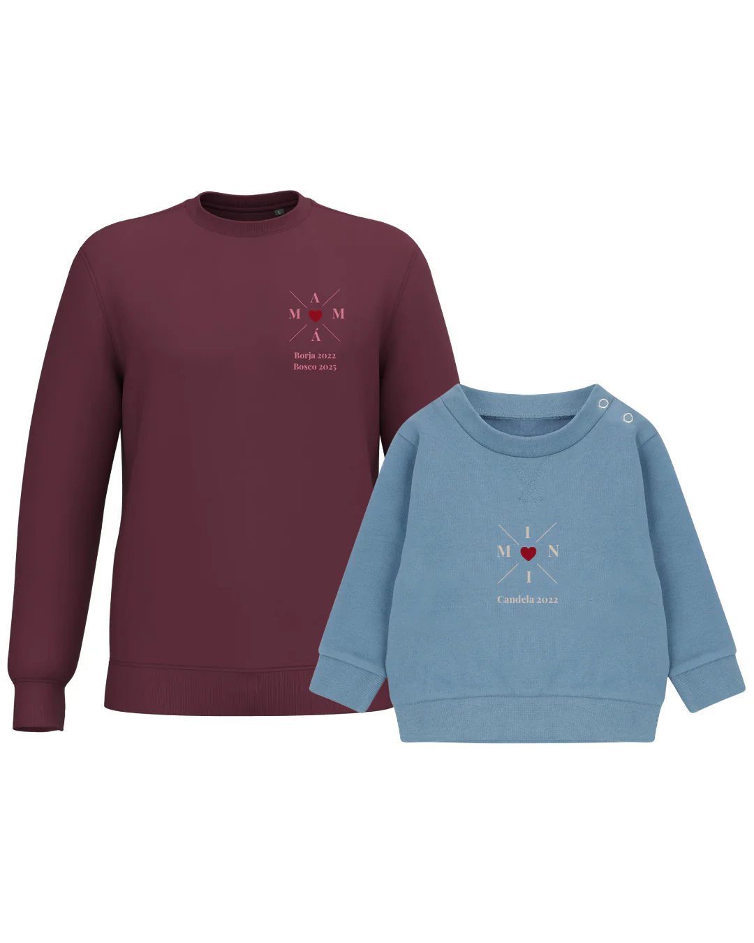 Pack Niña y Mamá Sudaderas personalizadas Cross Mom (corazón) - Image 55