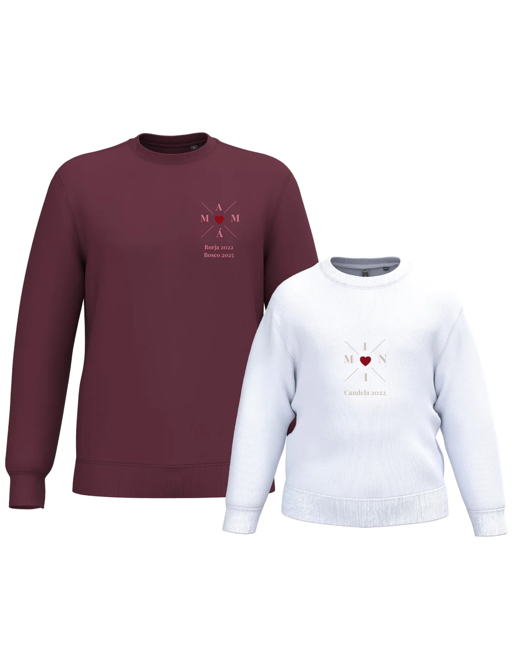 Pack Niña y Mamá Sudaderas personalizadas Cross Mom (corazón) - Image 56