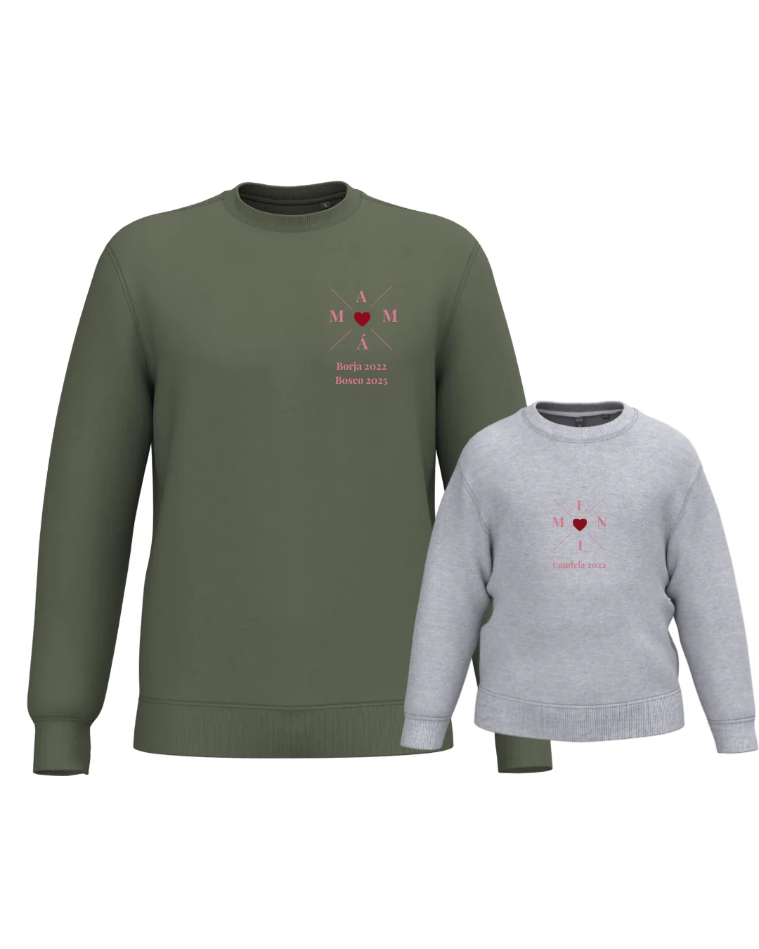Pack Niña y Mamá Sudaderas personalizadas Cross Mom (corazón) - Image 63