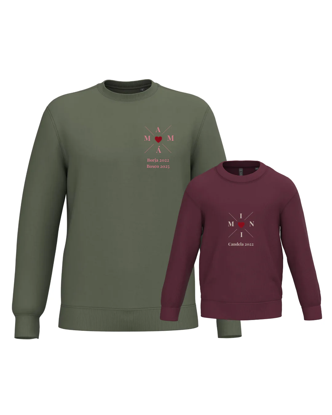 Pack Niña y Mamá Sudaderas personalizadas Cross Mom (corazón) - Image 65