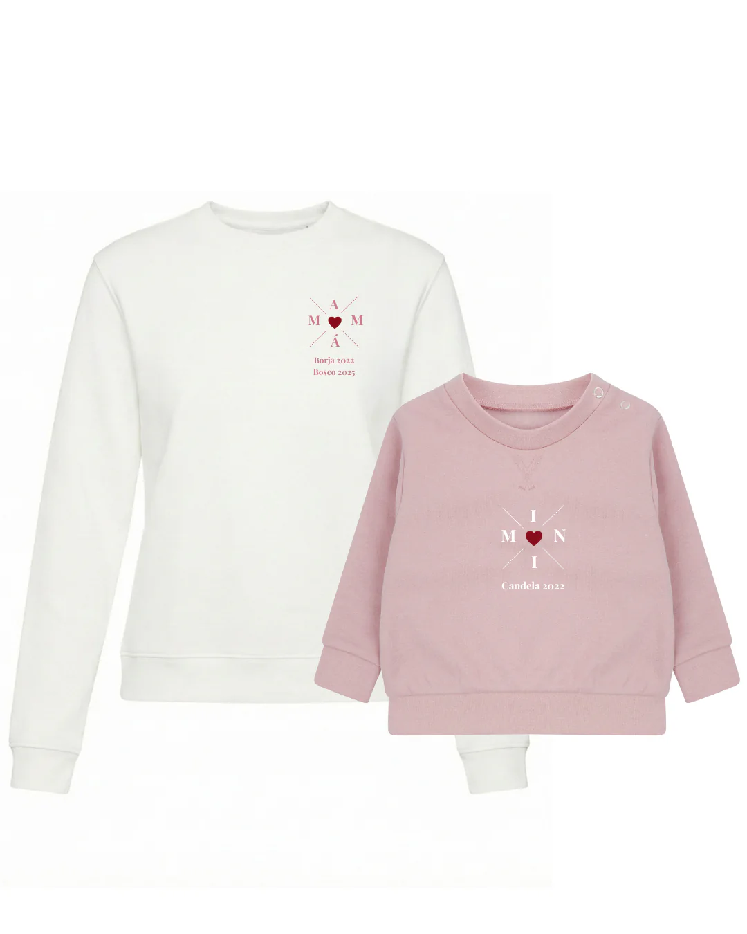 Pack Niña y Mamá Sudaderas personalizadas Cross Mom (corazón) - Image 9